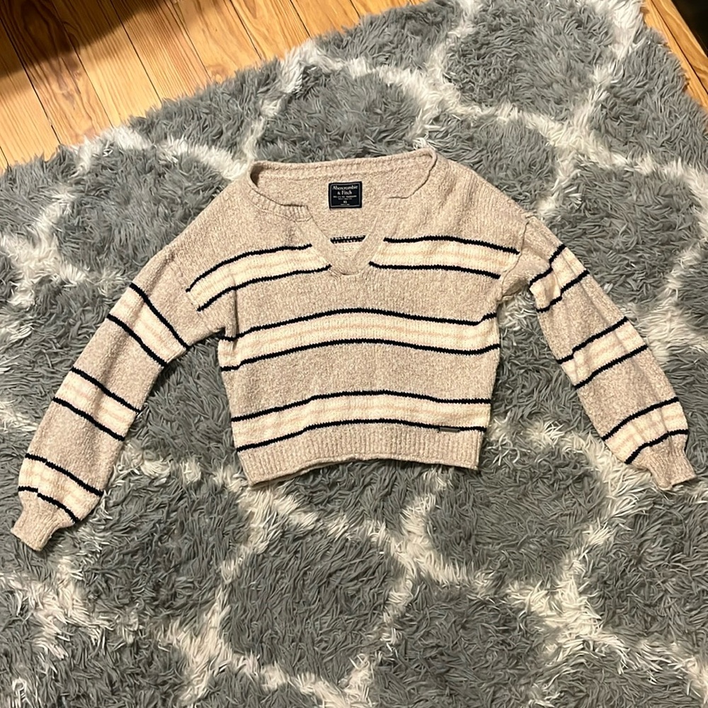 Abercrombie striped crop sweater